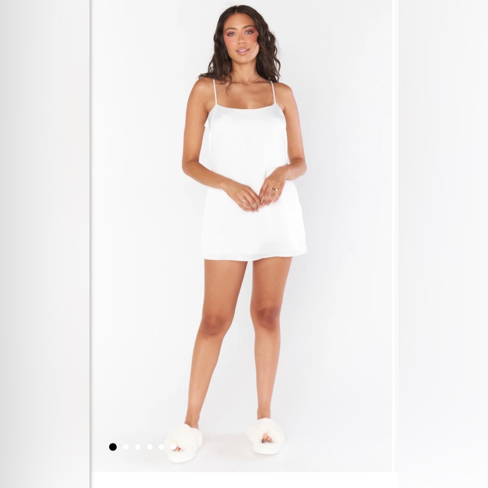 Show me your mumu white silk slip